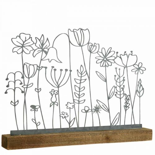 Floristik24 Display kovová dekorace stolní dekorace květinová louka 37×5×27,5cm