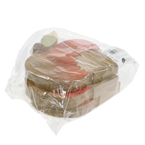 Floristik24 Ozdobná figurka jablko s ježkem červená, přírodní 13cm 3ks