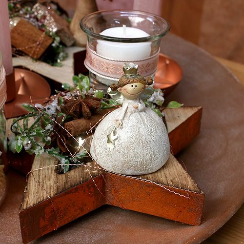 Floristik24 Dekorace postava anděla 6,5cm krémová, zlatá 8ks