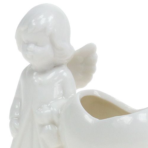 Floristik24 Ozdobná figurka anděla se srdcem 9,5cm bílá