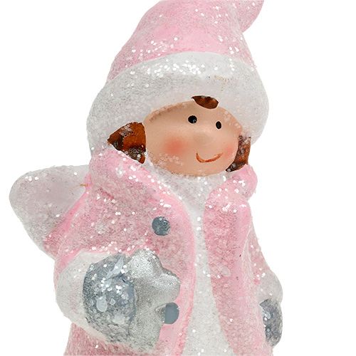 Floristik24 Ozdobná figurka anděl-dívka světle růžová 11cm 2ks