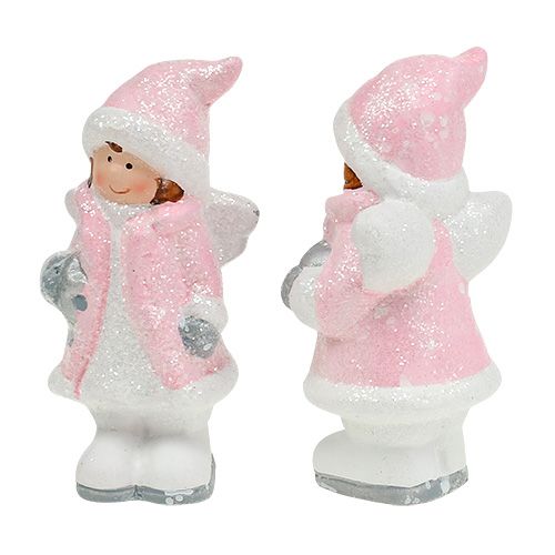 Floristik24 Ozdobná figurka anděl-dívka světle růžová 11cm 2ks