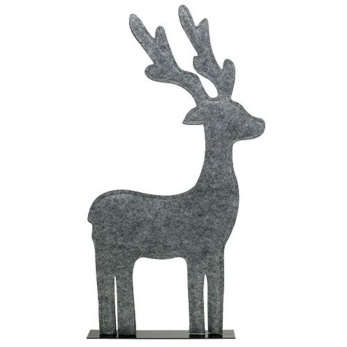Floristik24 Ozdobná figurka jelena z filcu 60cm šedá