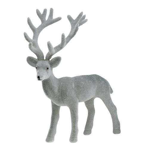 Deco figurka jelen hejna šedá 22cm 3ks