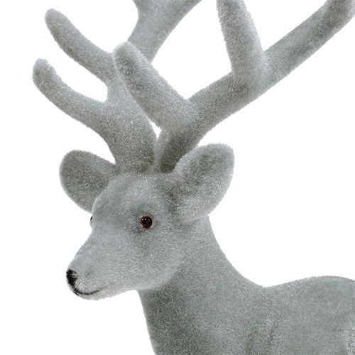 Floristik24 Deco figurka jelen hejna šedá 22cm 3ks