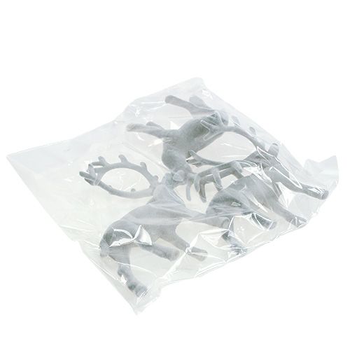 Floristik24 Deco figurka jelen hejna šedá 22cm 3ks
