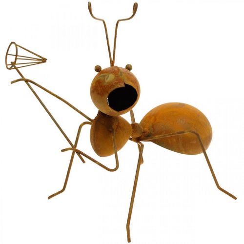 položky Dekorativní figurka mravenec kovová síť motýlů zahradní dekorace rez 19cm