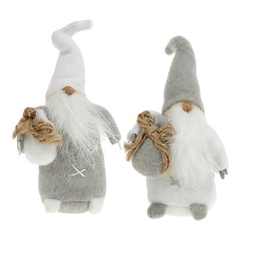 Dekorativní figurka Santa Claus 13cm šedá, bílá 2ks