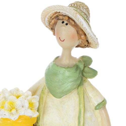 Dekorativní figurky zahradníka, dekorace na stůl, letní, zelenožluté, 16,5 x 5,5 cm, 2 kusy | Floristik24.cz