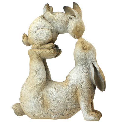 Floristik24 Dekorativní figurky matka králík s dítětem králík šedý hnědý V35cm