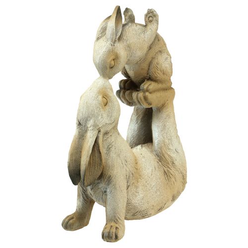Floristik24 Dekorativní figurky matka králík s dítětem králík šedý hnědý V35cm
