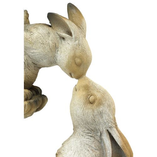 Floristik24 Dekorativní figurky matka králík s dítětem králík šedý hnědý V35cm