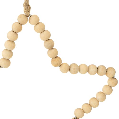 položky Dekorativní vánoční dřevěné korálky srdce hvězda strom H16cm 3 ks