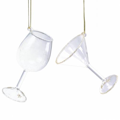 Deco věšák na brýle čiré se zlatem 9cm 2ks
