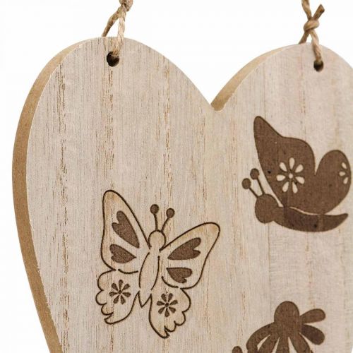 Deko věšák dřevo deko srdce motýlek deko 13,5x20cm 6ks