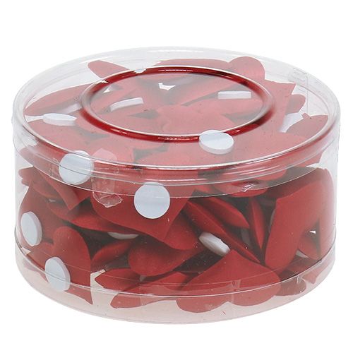 Floristik24 Dekorativní srdce červená 27mm x 32mm 100p