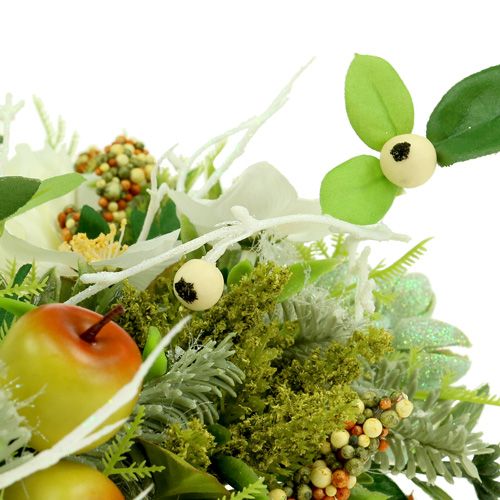 Floristik24 Ozdobný věnec s růžemi Ø40cm bílý, zelený