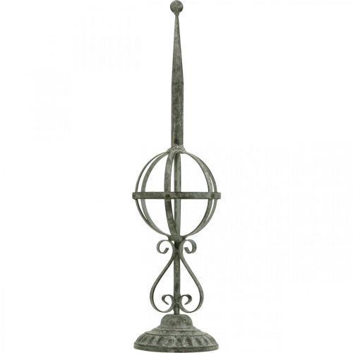 Floristik24 Dekorační předmět, držák na věnec, kovová dekorace šedá, hnědá, bílá shabby chic V62,5cm Ø16cm