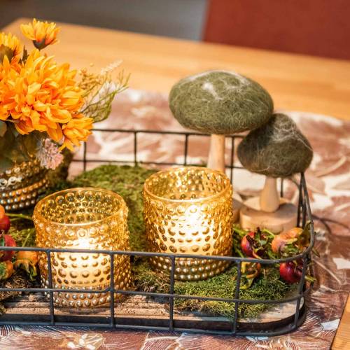 Floristik24 Dekorativní houbové dřevo / plsť zelená 8cm - 15cm 4ks