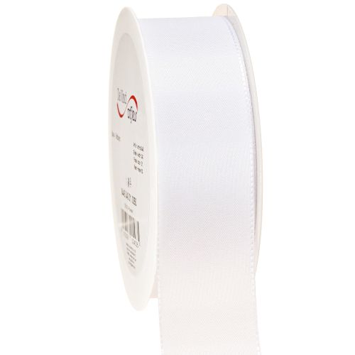 položky Ozdobná stuha dárková stuha bílá polyesterová 40mm 50m