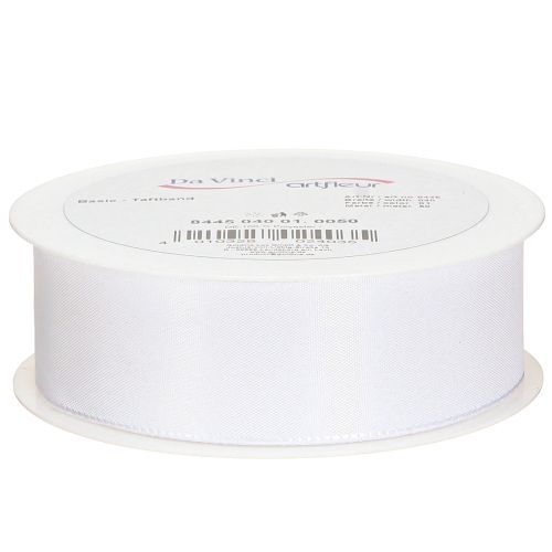 položky Ozdobná stuha dárková stuha bílá polyesterová 40mm 50m