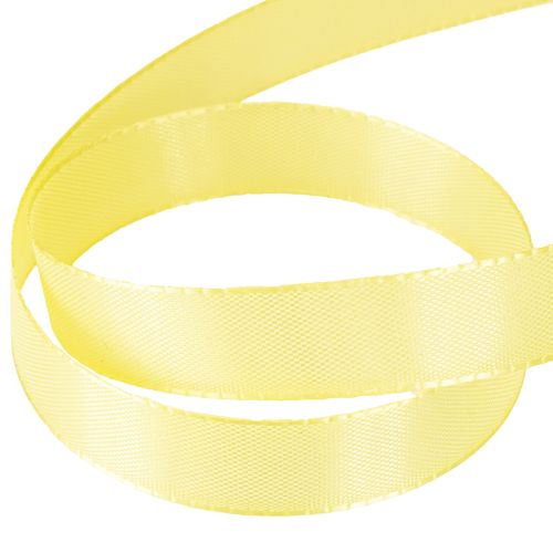 položky Dekorativní stuha taftová stuha dárková stuha světle žlutá 15mm 50m