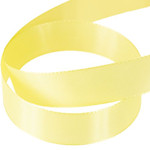 položky Dekorativní stuha taftová stuha dárková stuha světle žlutá 25mm 50m