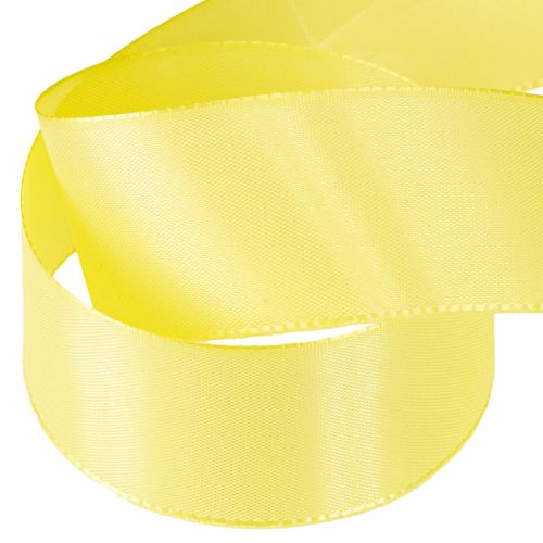 položky Dekorativní stuha taftová stuha dárková stuha světle žlutá 40mm 50m