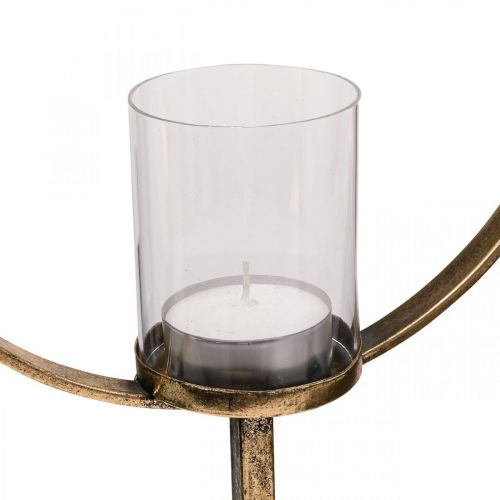 položky Dekorační lucerna Kovový svícen Zlaté sklo Ø28cm