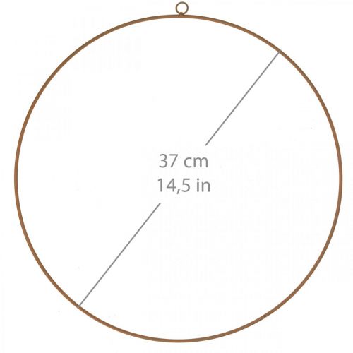 Floristik24 Ozdobná obruč, kovový kroužek, ozdobný kroužek na zavěšení patina Ø37cm 3ks