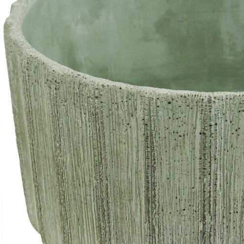 Floristik24 Dekorativní miska zelená keramická retro pruhovaná Ø20cm V11cm