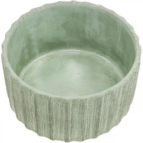 Floristik24 Dekorativní miska zelená keramická retro pruhovaná Ø20cm V11cm