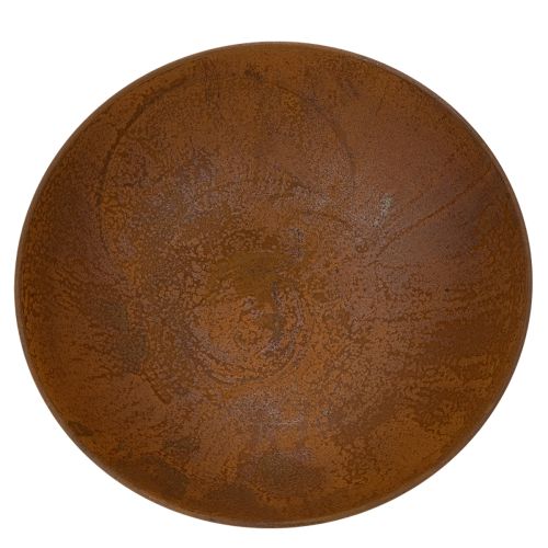 Dekorativní kovová miska, rezavá, vintage dekorace, Ø34cm V12cm | Floristik24.cz