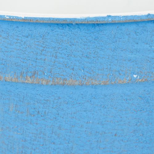 položky Dekorativní miska/květináč, modrý kov, dekorace ve stylu shabby chic, Ø17cm, V8,5cm