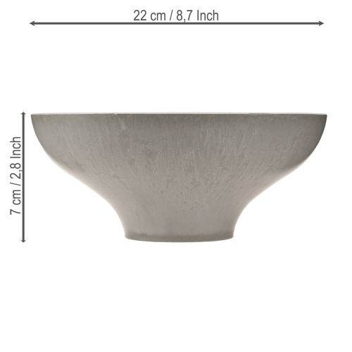 položky Dekorativní miska s podstavcem, kulatá květináč, šedá, Ø19cm, V8cm