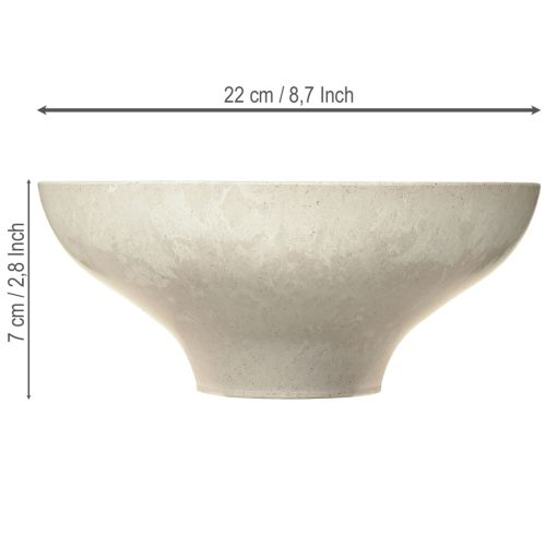 Floristik24 Dekorativní miska s podstavcem plastová miska kulatá krémová Ø19cm V8cm
