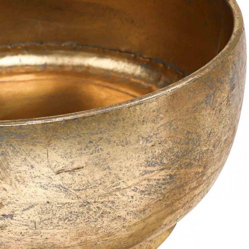 Floristik24 Dekorativní miska kovová zlatá starožitný vzhled Ø23,5/33/43cm sada 3 ks