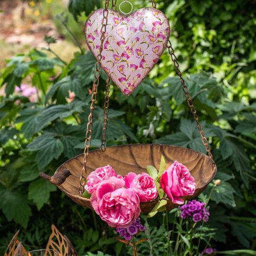 Dekorativní miska na zavěšení zahradní dekorace rez vzhled Ø31cm L62cm