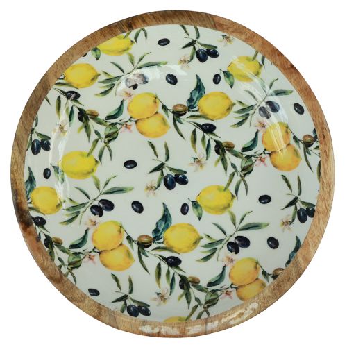 Floristik24 Dekorativní miska dřevěná miska citron mango dřevo Ø30/24cm sada 2 ks