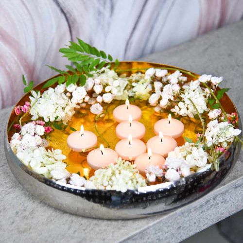 Floristik24 Dekorativní miska kovová kulatá Zlatý a stříbrný podnos Ø36,5cm