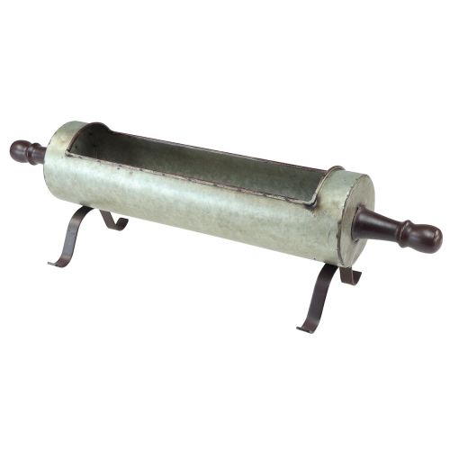 položky Ozdobný váleček na mísu vintage zinkový vzhled 54×15×15cm