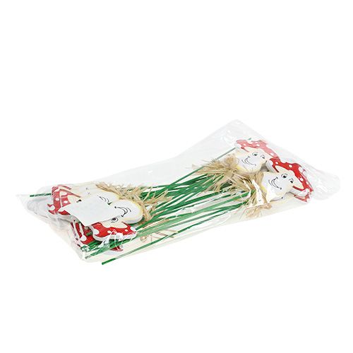 Floristik24 Ozdobná zátka hřib 6,5cm L27cm 24 ks