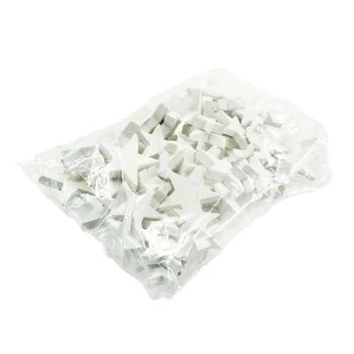 Floristik24 Dřevěné hvězdičky, vánoční dekorace, svatební, adventní bílá Ø3–5cm 72 ks