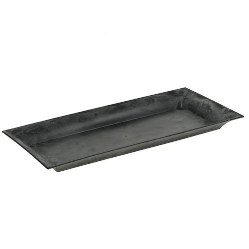 Dekorační tác mramorovaný antracit 36x17cm 6ks
