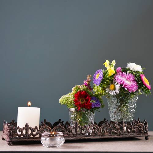 Floristik24 Dekorační tác starohnědý 2ks