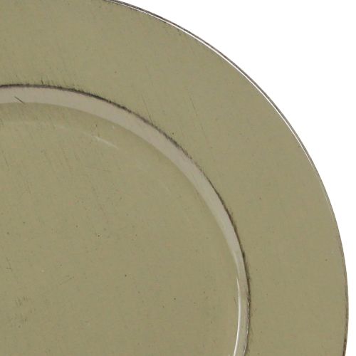 položky Dekorativní talíř zelený plastový talíř vintage mechově zelený hnědý Ø33cm