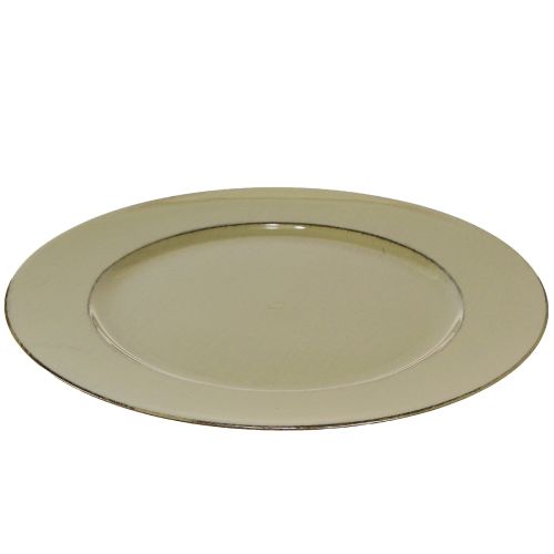 položky Dekorativní talíř zelený plastový talíř vintage mechově zelený hnědý Ø33cm