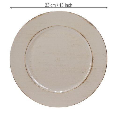 položky Dekorativní talíř plastový dekorativní plastový talíř šedohnědý Ø33cm