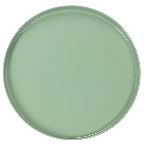 Kulatý zelený dekorativní talíř na stojanu pro aranžmá na stůl, 30 cm | Floristik24.cz