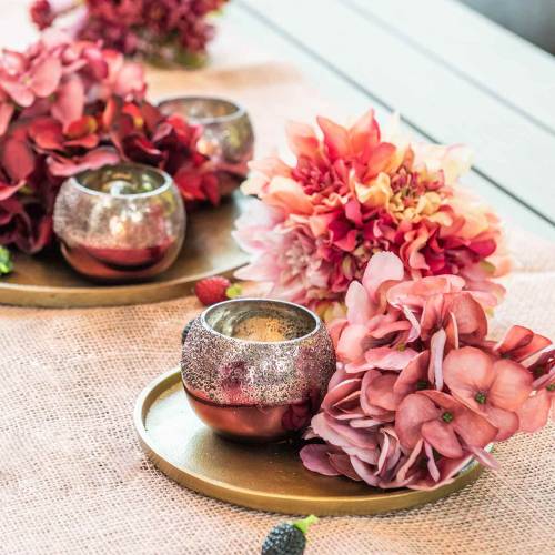 Floristik24 Dekorativní talíř hliněný Ø20cm zlatý